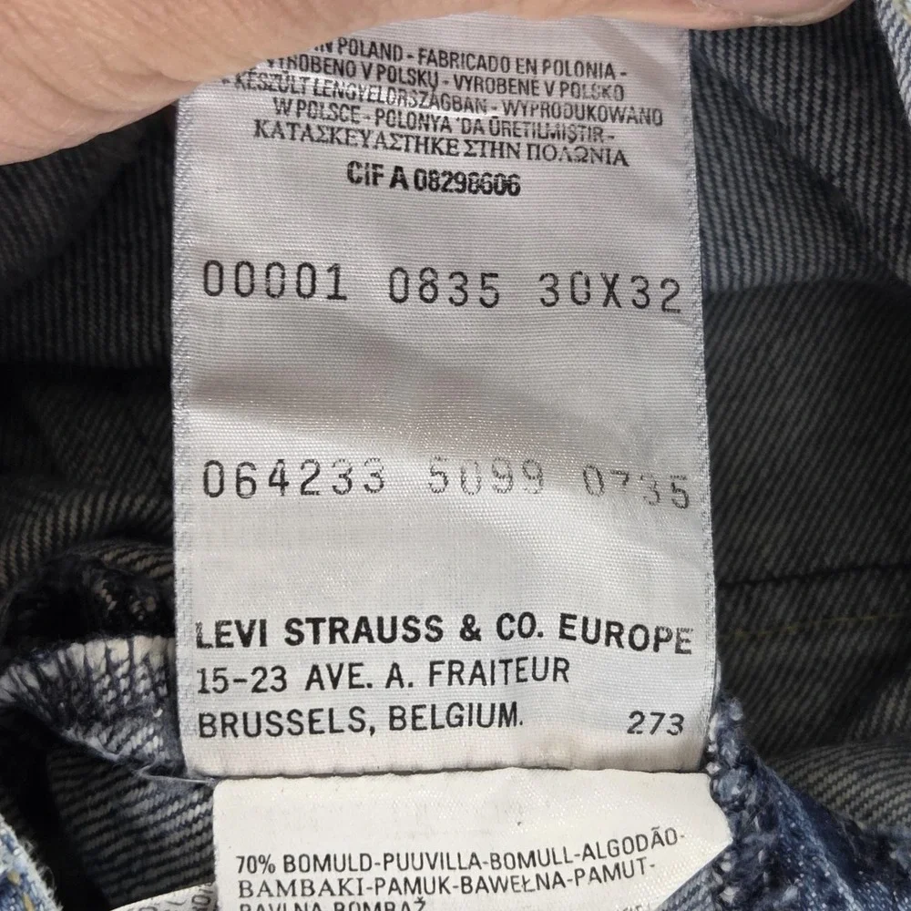 Vintage Levis Engineered Jeans Mens 30x32 Blue Twisted Button Fly Medium Wash